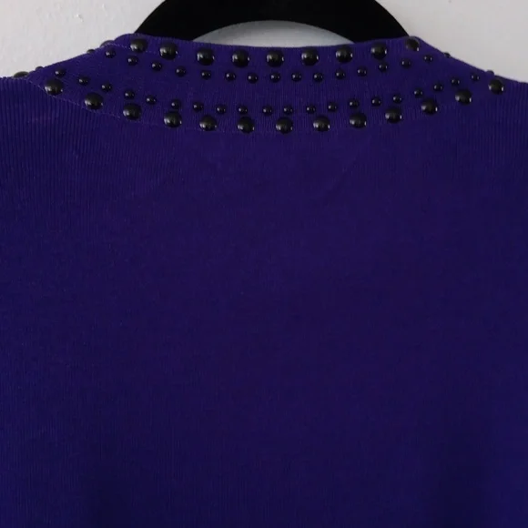 Ming Wang Purple Studded Cardigan and Top Set #3357 - Picture 8 of 11